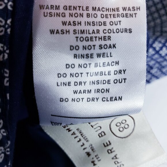 R.M.Williams Australia Cotton Blouse Shirt Printed Women's size 10 Navy Preppy - Picture 11 of 12